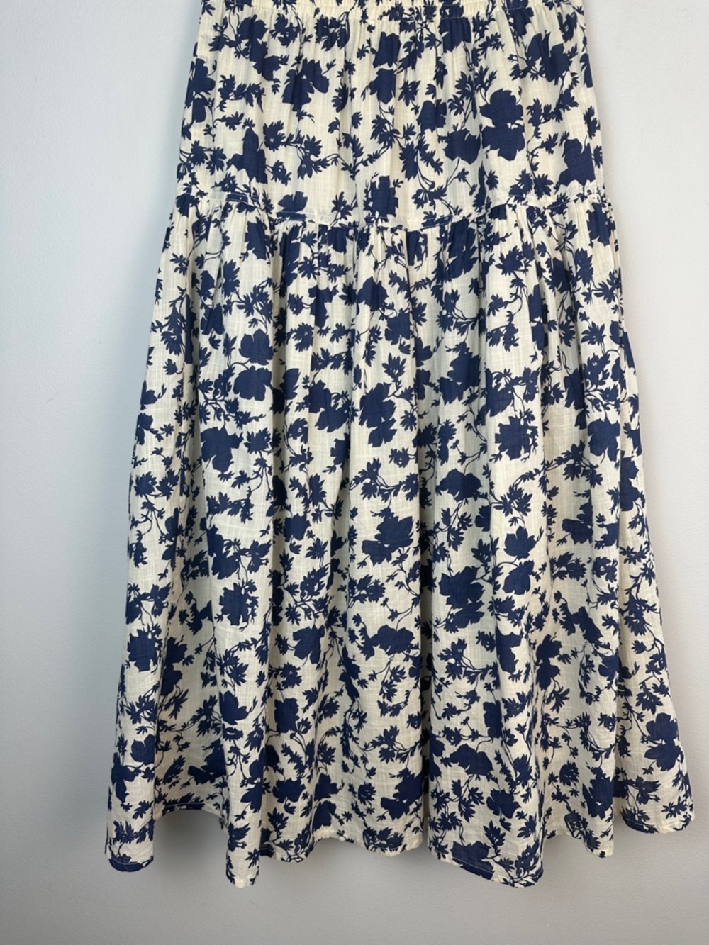 The GREAT. The Boating Skirt Autumn Leaf Floral Cotton Lined Blue Small Feminine - Picture 11 of 16